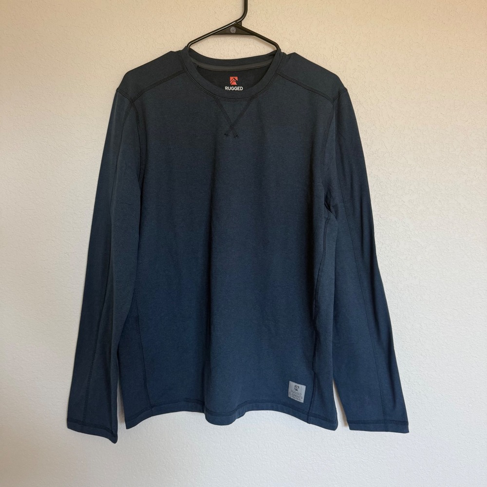 Rugged Elements Mens Navy Blue Long Sleeve Utility Performance Shirt Size M